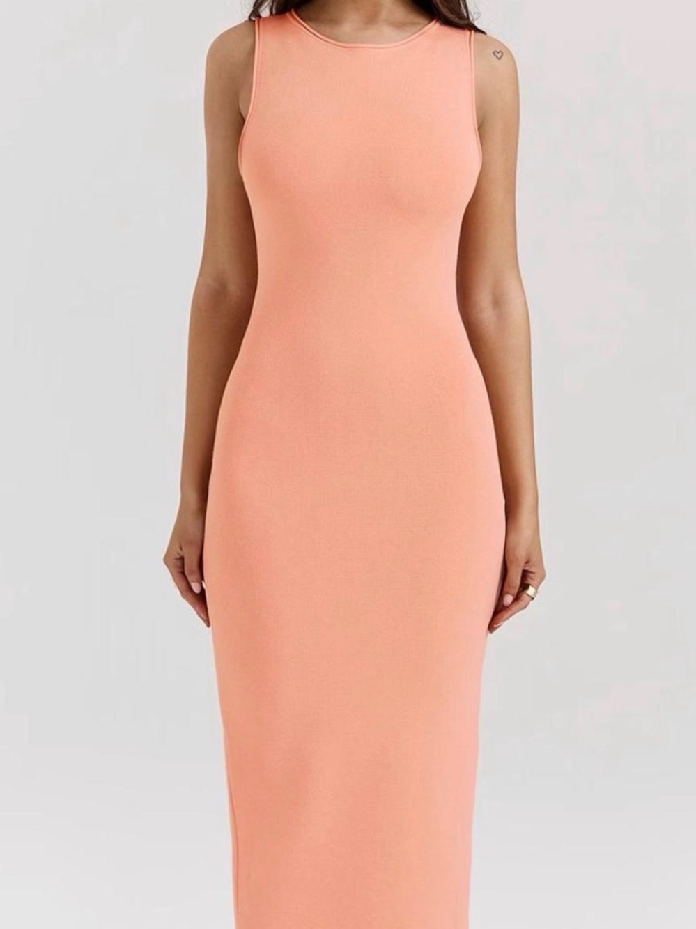 House of cb Sleeveless Peach Bodycon Maxi Dress